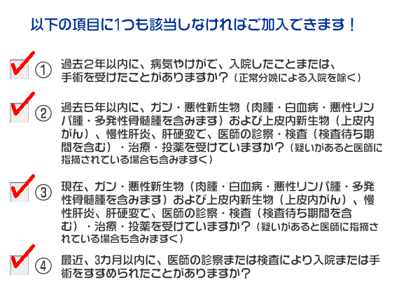 限定告知型衣料保険の告知内容